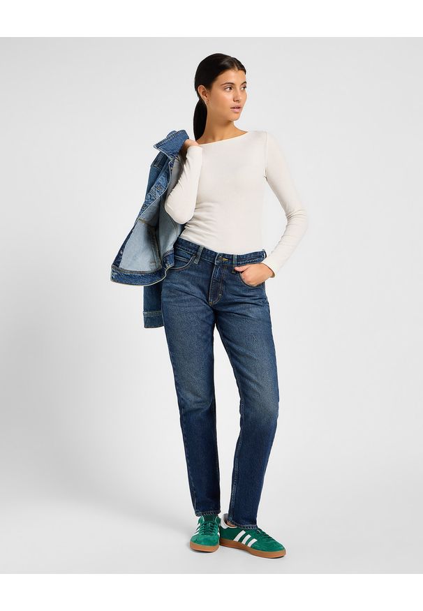 Lee - DAMSKIE SPODNIE LEE RIDER JEANS HYPER DARK 112355235