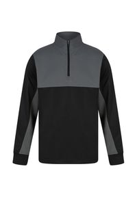 FINDEN & HALES - Męska Bluza Dresowa Z Zamkiem Błyskawicznym W Bloku Kolorystycznym. Kolor: wielokolorowy, czarny, szary. Materiał: dresówka