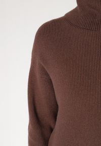 Born2be - Brązowy Golf o Klasycznym Kroju z Kaszmirem Azifra. Okazja: na spotkanie biznesowe. Typ kołnierza: golf. Kolor: brązowy. Materiał: kaszmir. Wzór: aplikacja. Styl: klasyczny #7