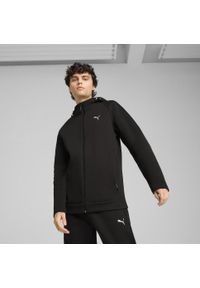Puma - Męska rozpinana bluza z kapturem EVOSTRIPE PUMA Black. Typ kołnierza: kaptur. Kolor: czarny. Sport: bieganie