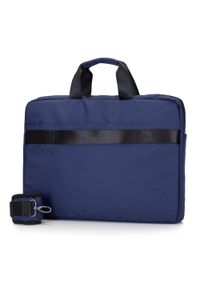 Wittchen - Męska torba na laptopa 17” z boczną kieszenią duża granatowa. Kolor: niebieski. Materiał: poliester #3