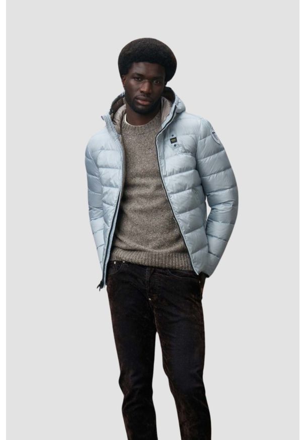 Blauer USA - BLAUER Błękitna kurtka męska Acton Short Jackets. Kolor: niebieski. Materiał: poliamid