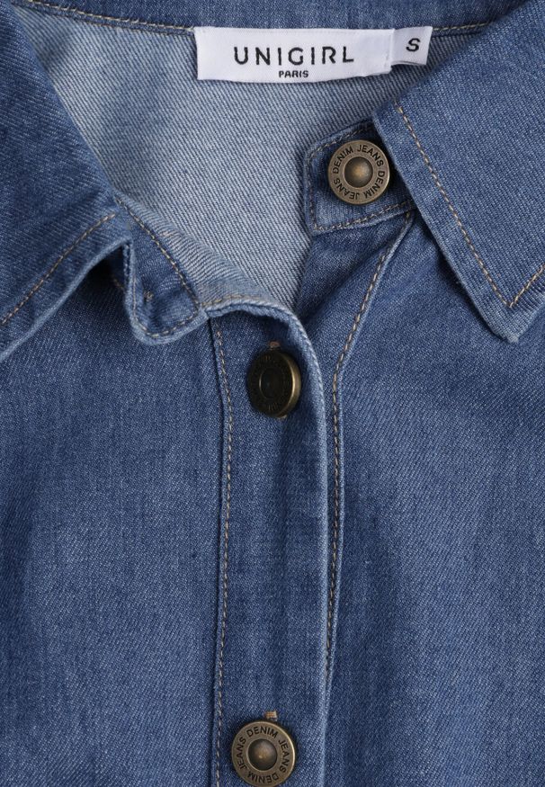 Born2be - Niebieska Bawełniana Koszula ze Ściagaczami w Pasie Lennada. Okazja: na spotkanie biznesowe, do pracy. Kolor: niebieski. Materiał: bawełna. Styl: biznesowy