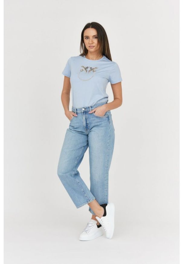 7 FOR ALL MANKIND Jasnoniebieskie jeansy z poszerzoną nogawką THE MODERN STRAIGHT Air Wash. Kolor: niebieski