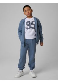 4f - 4F Bluza dresowa regular z kapturem chłopięca - granatowa 158 (12-13 lat). Okazja: na spacer, na co dzień, na uczelnię. Typ kołnierza: kaptur. Kolor: niebieski. Materiał: dresówka. Sezon: lato. Styl: casual, klasyczny #2