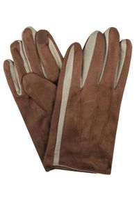 EM Men's Accessories - Miękkie i Delikatne Rękawiczki Męskie - Bawełniane - Jasny Brąz. Kolor: beżowy, wielokolorowy, brązowy. Materiał: poliester, bawełna. Wzór: aplikacja. Sezon: zima, jesień #1