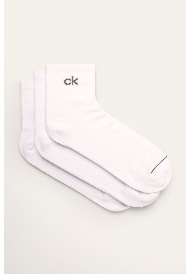 Calvin Klein - Skarpetki (3-pack). Kolor: biały