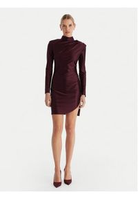 ACCESS FASHION Sukienka koktajlowa 54-3037-170 Bordowy Slim Fit. Kolor: czerwony. Materiał: syntetyk. Styl: wizytowy #5