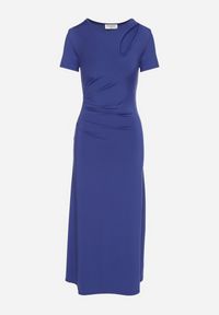 Born2be - Niebieska Sukienka o Dopasowanym Fasonie z Lekkimi Marszczeniami Aporea. Okazja: na co dzień. Kolor: niebieski. Długość rękawa: krótki rękaw. Sezon: wiosna, lato. Typ sukienki: sportowe, dopasowane. Styl: sportowy, casual, elegancki #2