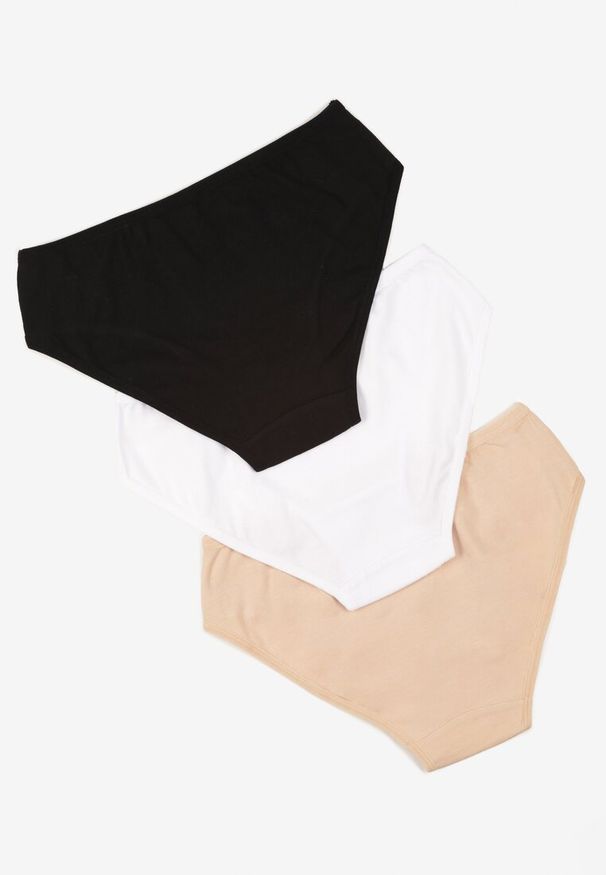 Born2be - Wielokolorowe Gładkie Majtki Figi z Bawełny 3-pack Fezella. Kolor: wielokolorowy. Materiał: bawełna. Wzór: gładki