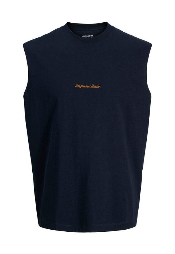 Jack & Jones Tank top Norrebro Emb 12292009 Granatowy Regular Fit. Kolor: niebieski. Materiał: bawełna