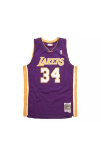 Koszulka męska do koszykówki Mitchell & Ness LA Lakers NBA Shaquille O`Neal. Kolor: fioletowy. Sport: koszykówka