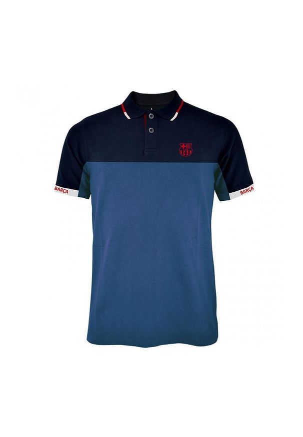 FC Barcelona - Koszulka minimalistyczna męska Barça z kołnierzykiem. Kolor: wielokolorowy. Sport: piłka nożna