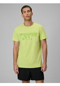 4f - 4F T-shirt reagular z nadrukiem męski - zielony XXL. Okazja: na co dzień. Kolor: zielony. Materiał: materiał, bawełna, dzianina. Wzór: nadruk. Styl: sportowy, klasyczny, casual #1