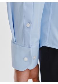 Pako Lorente - PAKO LORENTE – Niebieska dzianinowa koszula męska. Typ kołnierza: kołnierzyk klasyczny. Kolor: niebieski, biały, czarny. Materiał: dzianina. Długość rękawa: długi rękaw. Długość: długie. Wzór: gładki. Styl: klasyczny #2