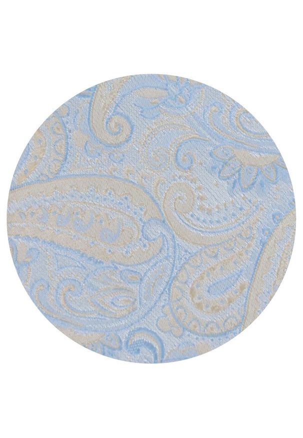 Elegancki Krawat Chattier - Beż z Błękitem, Wzór Paisley. Kolor: wielokolorowy. Materiał: tkanina. Wzór: paisley. Styl: elegancki
