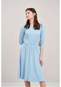 Marie Zélie - Sukienka Limosa błękitna. Kolor: niebieski. Materiał: wiskoza, dzianina, materiał, elastan. Długość: midi #6