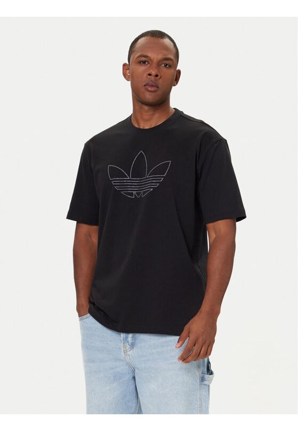 Adidas - adidas T-Shirt Studded JY2806 Czarny Loose Fit. Kolor: czarny. Materiał: bawełna