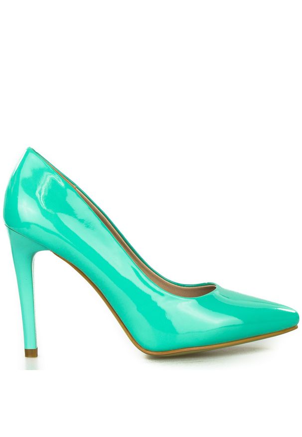 Inna - Szpilki wysokie lakierowane miętowe Sergio Leone. Kolor: miętowy. Materiał: lakier. Obcas: na szpilce. Styl: elegancki