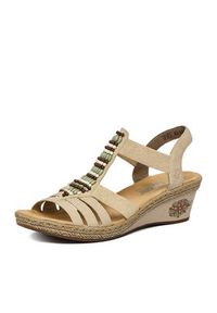 Rieker Sandały CEO-V2451-62 Beżowy. Kolor: beżowy. Materiał: skóra #8