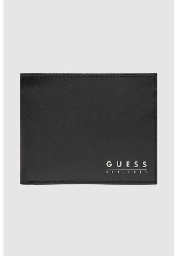 Guess - GUESS Czarny męski portfel Mestre Billfold. Kolor: czarny