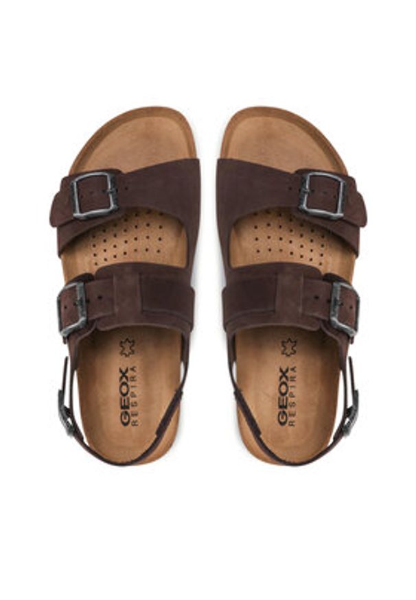 Geox Sandały U Sandal Ghita A U159VA 00032 C6024 Brązowy. Kolor: brązowy. Materiał: skóra, nubuk