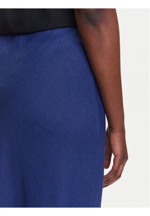 Marella Spódnica midi Desio 2515101032 Niebieski Regular Fit. Kolor: niebieski. Materiał: len