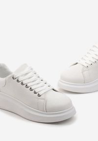 Born2be - Białe Sneakersy na Platformie Lepava. Okazja: na co dzień. Kolor: biały. Obcas: na platformie #3