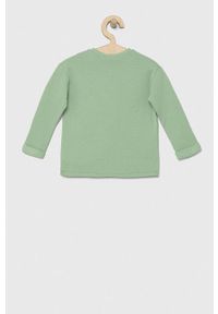 United Colors of Benetton longsleeve bawełniany niemowlęcy kolor zielony. Okazja: na co dzień. Kolor: zielony. Materiał: bawełna. Długość rękawa: długi rękaw. Styl: casual #2