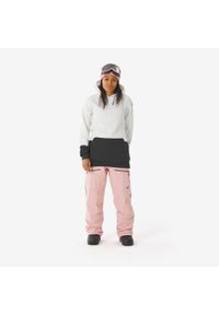 DREAMSCAPE - Bluza snowboardowa z kapturem damska Dreamscape zip. Typ kołnierza: kaptur. Kolor: biały. Materiał: tkanina, prążkowany, poliester, materiał, bawełna, elastan. Sezon: zima. Sport: snowboard