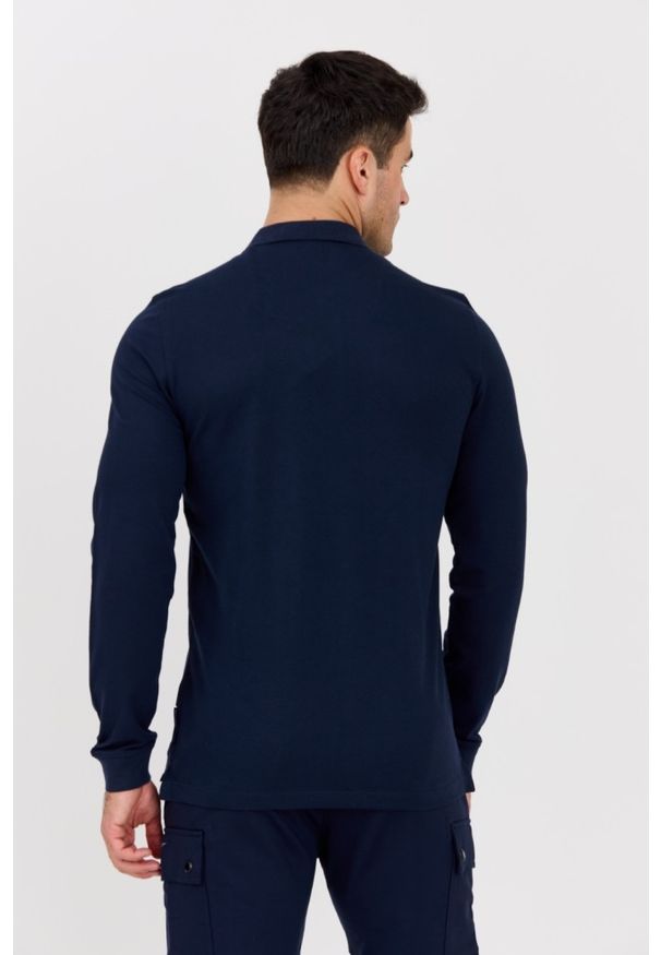 Aeronautica Militare - AERONAUTICA MILITARE Granatowy męski longsleeve polo. Typ kołnierza: polo. Kolor: niebieski. Materiał: bawełna. Długość rękawa: długi rękaw. Długość: długie
