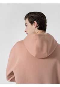 outhorn - Bluza oversize z kapturem męska - koralowa. Okazja: na co dzień. Typ kołnierza: kaptur. Kolor: pomarańczowy. Materiał: bawełna, dresówka, poliester, dzianina. Wzór: nadruk. Styl: casual #7