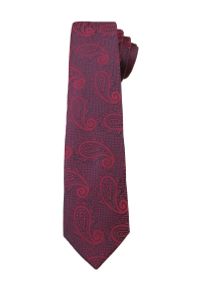 Alties - Bordowy Elegancki Krawat Męski -ALTIES- 6 cm, Paisley, Łezka. Kolor: czerwony. Materiał: tkanina. Wzór: paisley. Styl: elegancki #1