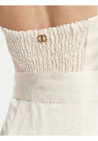 TwinSet - TWINSET Kombinezon 251TT2170 Écru Wide Leg. Materiał: len
