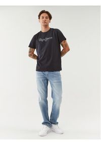 Pepe Jeans T-Shirt Wido PM509126 Granatowy Regular Fit. Kolor: niebieski. Materiał: bawełna