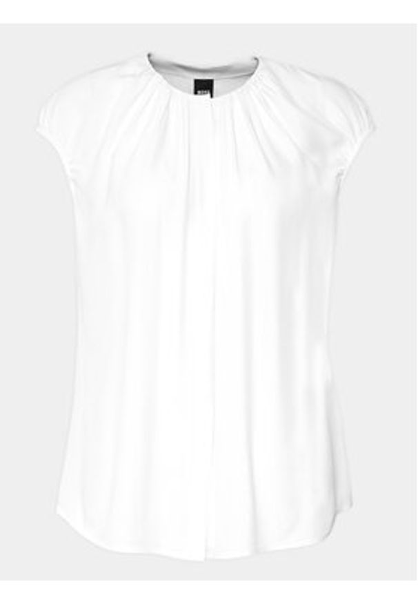 BOSS - Boss Bluzka Berika 50491355 Biały Regular Fit. Kolor: biały. Materiał: wiskoza