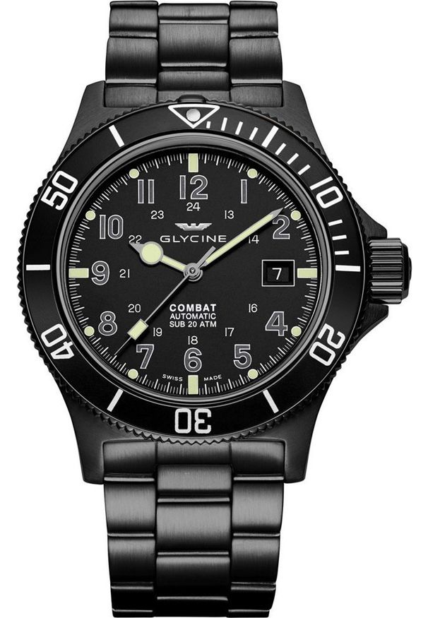 Zegarek Biden Zegarek męski Glycine GL0079 czarny. Kolor: czarny