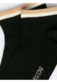 Big-Star - Stopki męskie bawełniane czarne Hileno 906. Kolor: czarny. Materiał: bawełna. Wzór: ze splotem, paski