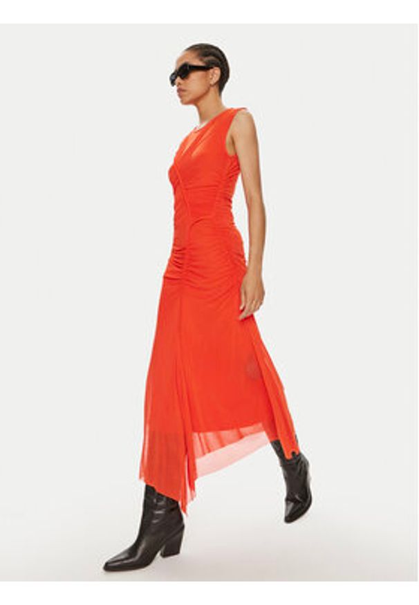 GESTUZ - Gestuz Sukienka codzienna Messi 10909133 Pomarańczowy Slim Fit. Okazja: na co dzień. Kolor: pomarańczowy. Materiał: syntetyk. Typ sukienki: proste. Styl: casual