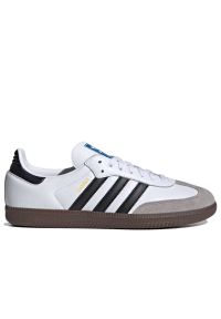 Adidas - Buty unisex adidas Originals Samba B75806 - białe. Okazja: na co dzień. Zapięcie: sznurówki. Kolor: biały. Materiał: zamsz, skóra, skóra ekologiczna, guma, syntetyk. Szerokość cholewki: normalna #1