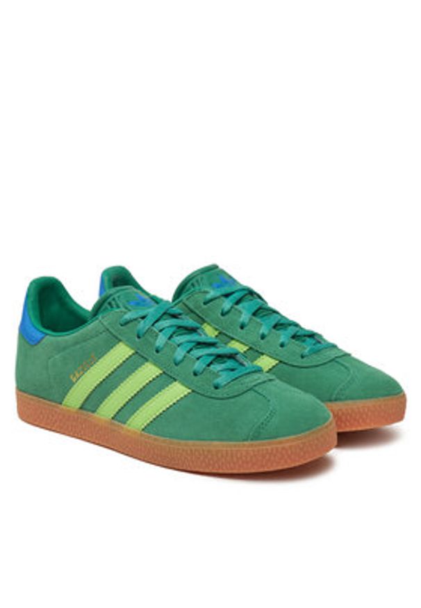 Adidas - adidas Sneakersy Gazelle JP7127 Zielony. Kolor: zielony. Materiał: skóra, zamsz. Model: Adidas Gazelle