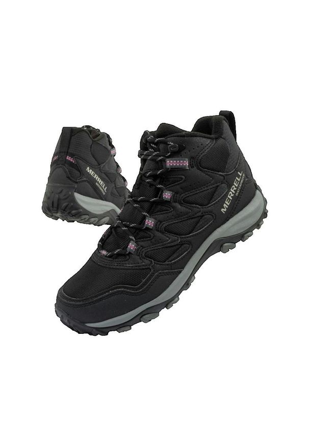 Buty trekkingowe Merrell West Rim Sport Thermo Mid WP czarne. Kolor: czarny. Materiał: skóra, syntetyk. Sezon: zima. Styl: sportowy