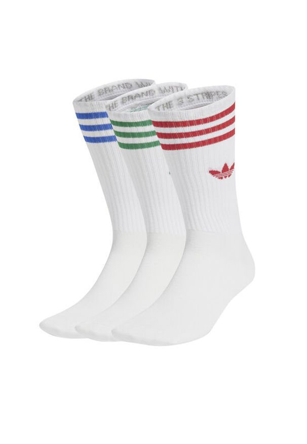 Adidas - adidas Zestaw 3 par wysokich skarpet unisex High Crew JJ1984 Biały. Kolor: biały. Materiał: bawełna, materiał