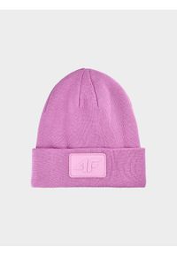 4f - Czapka beanie uniseks - różowa. Kolor: różowy. Materiał: syntetyk, materiał. Sezon: zima. Styl: sportowy, klasyczny #1