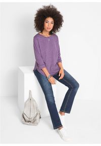 bonprix - Dżinsy Straight Mid Waist, ze stretchem. Kolor: niebieski