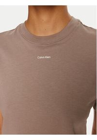 Calvin Klein T-Shirt Nano Logo K20K207519 Beżowy Regular Fit. Kolor: beżowy. Materiał: bawełna