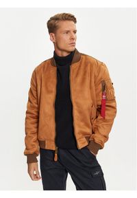 Alpha Industries Kurtka bomber 148122 Brązowy Regular Fit. Kolor: brązowy. Materiał: syntetyk #1