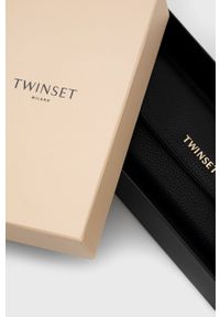 TwinSet - Twinset Portfel damski kolor czarny. Kolor: czarny. Materiał: materiał. Wzór: gładki #3