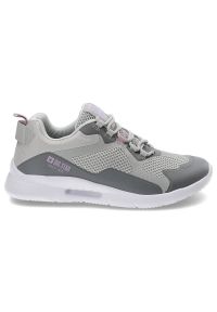 Big-Star - Szare Sneakersy Big Star Damskie Sportowe Buty. Kolor: szary. Materiał: skóra ekologiczna, materiał. Szerokość cholewki: normalna. Wzór: aplikacja