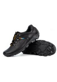 Olivier Skórzane buty trekkingowe męskie 214GT czarne. Okazja: na spacer, na co dzień. Kolor: czarny. Materiał: skóra. Sport: turystyka piesza #2